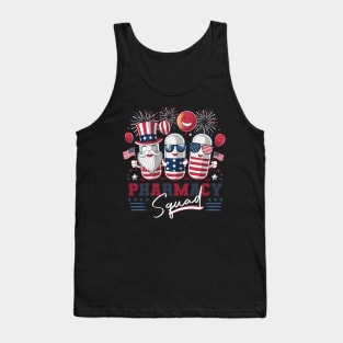 Pharmacy Squad Womens 4th Of July Pharmacy Technician Patriotic Tank Top